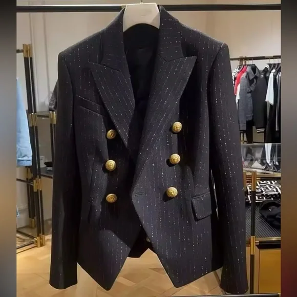 241. High Grade Black Casual Suit Blazer Jacket - Picture 1 of 1